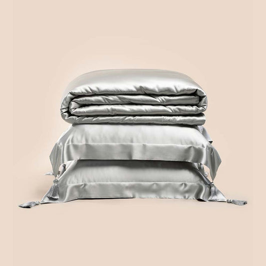 Jogo de Colcha Altenburg Haus Seda Mulberry Super King Cinza 3 Peças