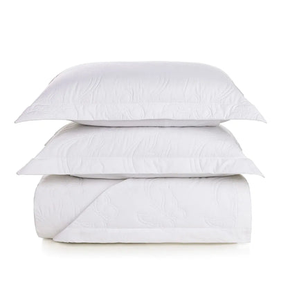 Jogo de Colcha Trussardi King Farfalla 200 Fios Percal 100% Algodão Branco 290x250cm