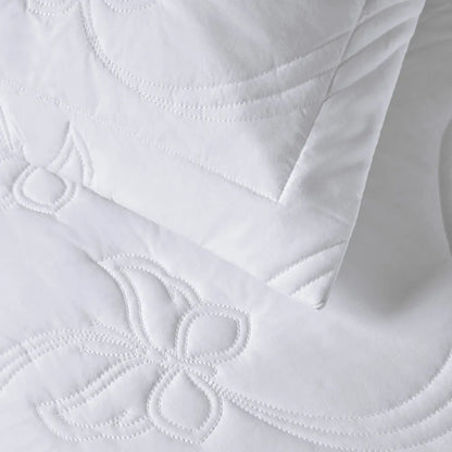 Jogo de Colcha Trussardi Queen Farfalla 200 Fios Percal 100% Algodão Branco 250x250cm