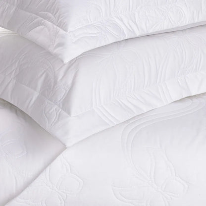 Jogo de Colcha Trussardi King Farfalla 200 Fios Percal 100% Algodão Branco 290x250cm