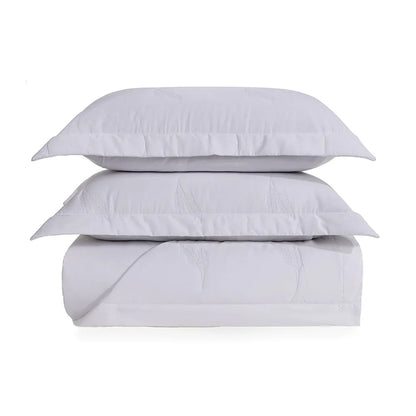 Jogo de Colcha Trussardi King Palma 200 Fios Percal 100% Algodão Branco 290x250cm