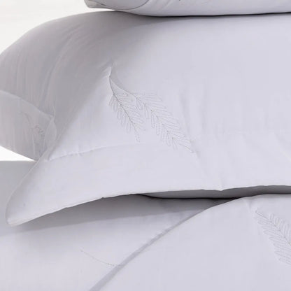 Jogo de Colcha Trussardi King Palma 200 Fios Percal 100% Algodão Branco 290x250cm