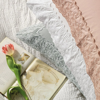 Jogo de Fronhas Karsten Antônia Branco 2 Peças 100% Algodão 200 Fios 50cm x 70cm