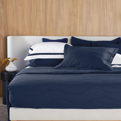 Jogo de Super Porta-travesseiro 2 Peças Trussardi Novara Azul Siciliano 300 Fios 100% Algodão Egípcio 50cm x 90cm