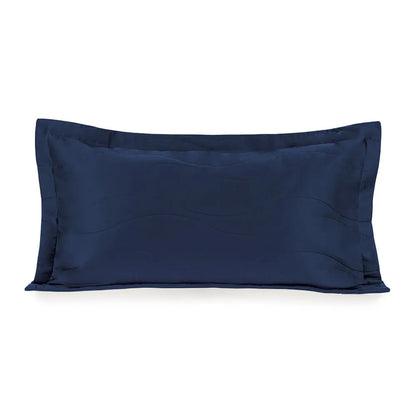 Jogo de Super Porta-travesseiro 2 Peças Trussardi Novara Azul Siciliano 300 Fios 100% Algodão Egípcio 50cm x 90cm