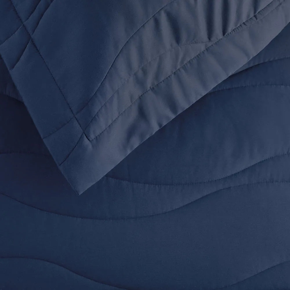 Jogo de Super Porta-travesseiro 2 Peças Trussardi Novara Azul Siciliano 300 Fios 100% Algodão Egípcio 50cm x 90cm