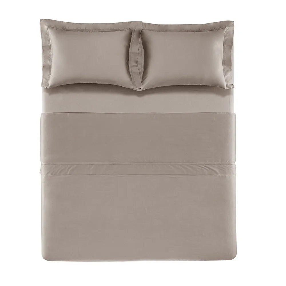 Jogo de Cama Casal Trussardi Galieno 300 Fios 100% Algodão Egípcio Nocciola 2,20m x 2,60m