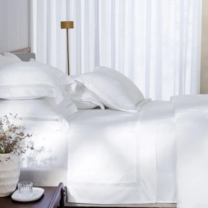 Kit Colcha King Trussardi Olivine 100% Bambu 300 Fios Natural 3 Peças