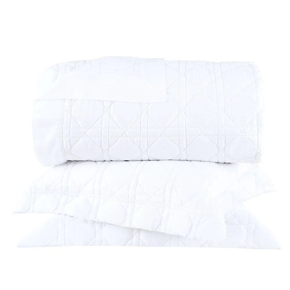 Kit Colcha Super King Buddemeyer Luxus Noah 270 Fios Cetim 100% Algodão Branco 3 Peças 310x260cm