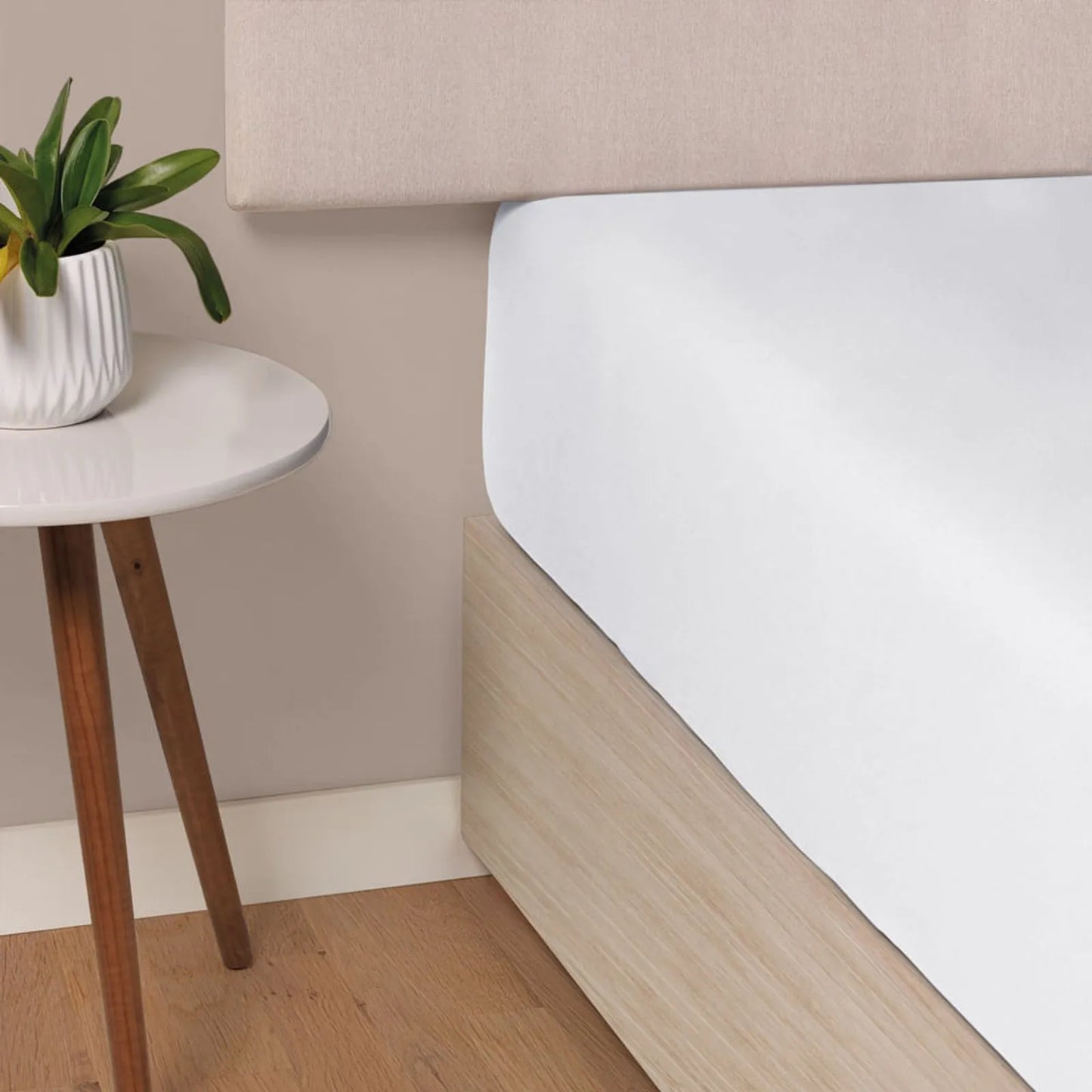 Lençol de Elástico Avulso Casal Karsten Tom Branco 100% Algodão 200 Fios 1,38m x 1,88m x 35cm