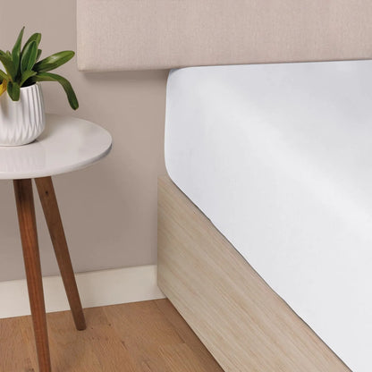 Lençol de Elástico Avulso Casal Karsten Tom Branco 100% Algodão 200 Fios 1,38m x 1,88m x 35cm