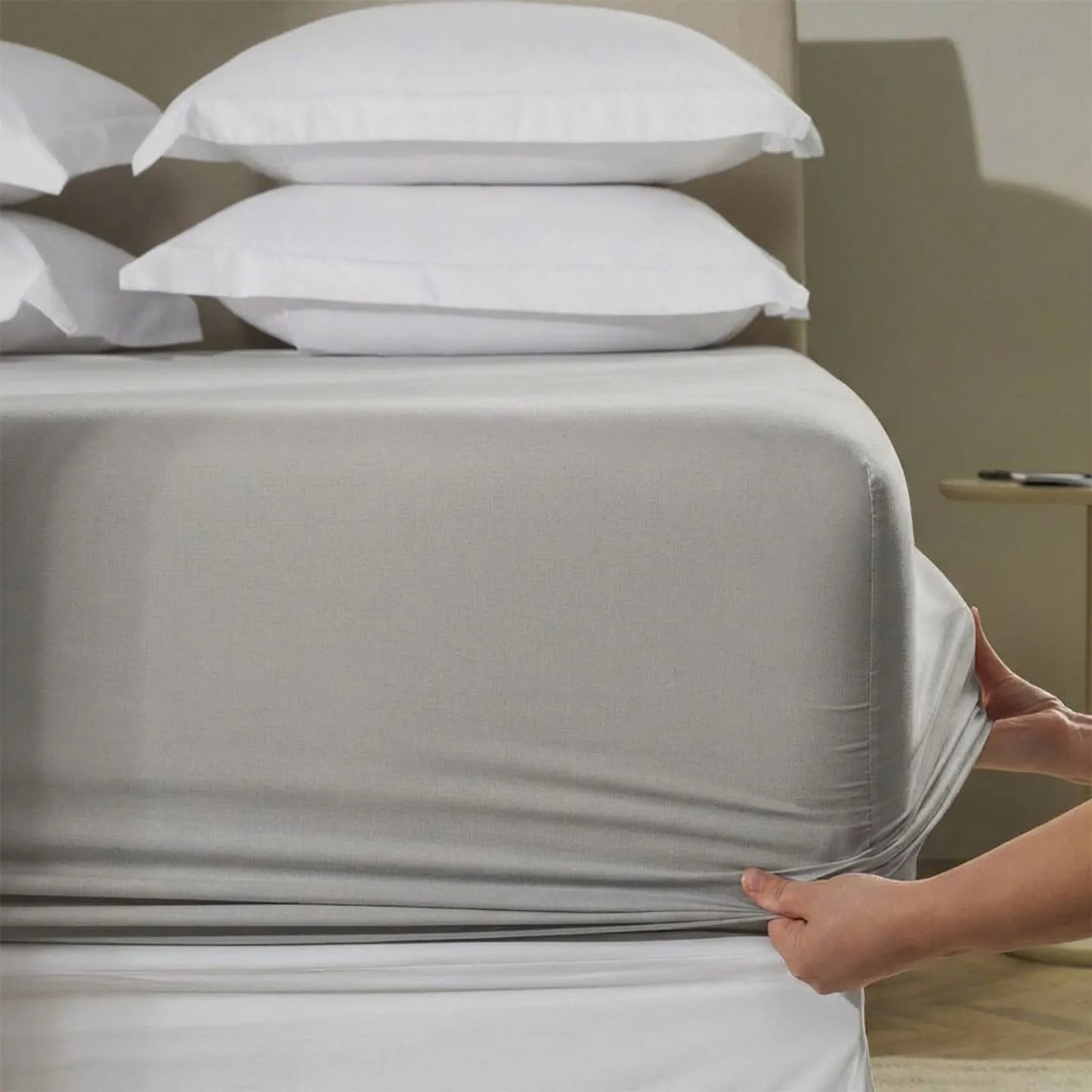 Lençol de Elástico Avulso Solteiro Karsten Tom Titânio 100% Algodão 200 Fios 1,00m x 2,00m x 35cm