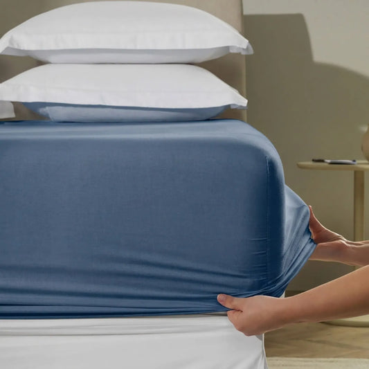 Lençol com Elástico Karsten Tom Marinho Solteiro 1,00m x 2,00m x 35cm