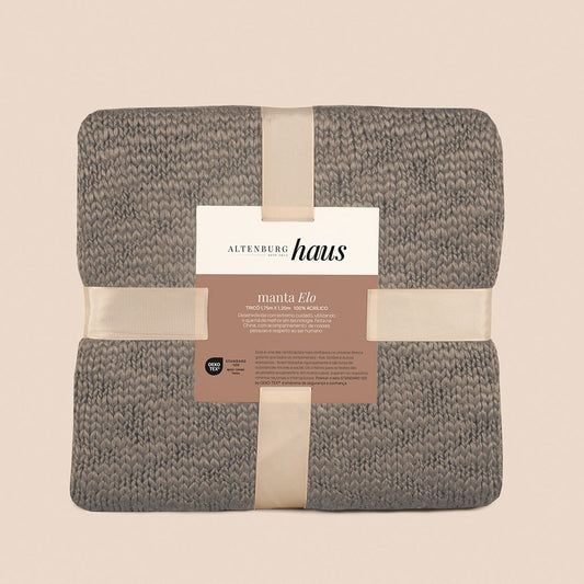 Manta Altenburg Haus Elo 175x120cm Marrom Shitake