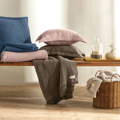 Manta Decorativa Karsten Movaz Azul Marinho 100% Algodão 150cm x 200cm