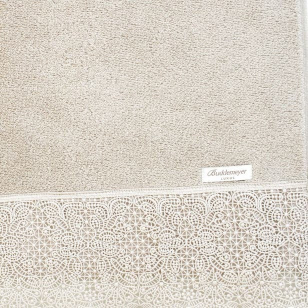 TOALHA LAVABO NORAH C/RENDA BEGE ANTIQUE 30X50CM