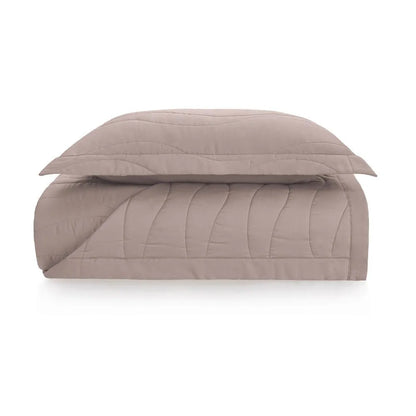 Jogo de Colcha Solteiro Trussardi Novara 300 Fios 100% Algodão Egípcio Nocciola