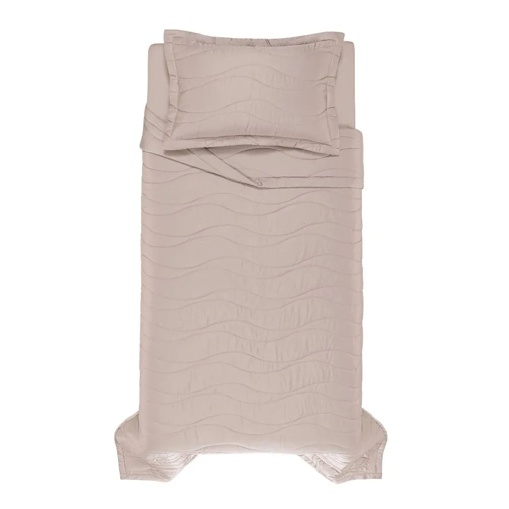 Jogo de Colcha Solteiro Trussardi Novara 300 Fios 100% Algodão Egípcio Nocciola