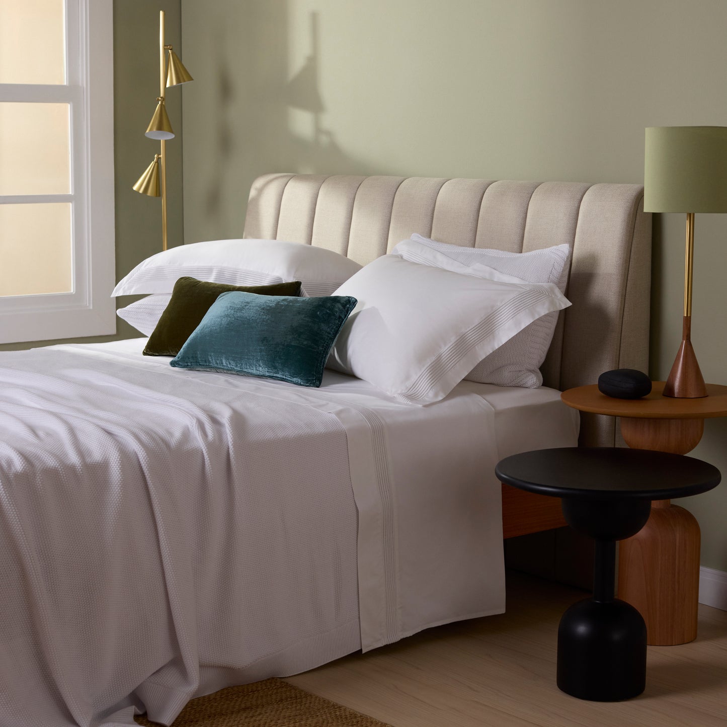 Jogo de Cama Super King Buddemeyer Luxus Pierre 600 Fios 100% Algodão Branco 280x290cm
