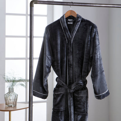 Roupão Kacyumara 300 Toque de Seda Grafite Tamanho P