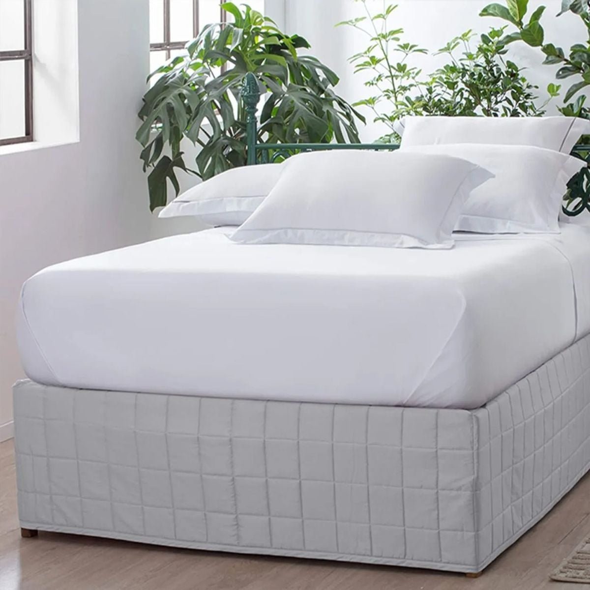 Saia Box Kacyumara Square Casal Algodão Egípcio Cor Prata