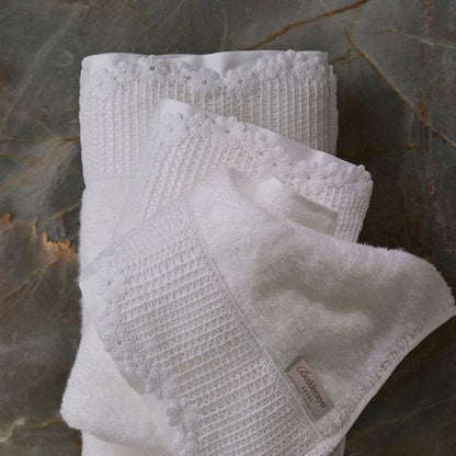 TOALHA LAVABO AYA C/ RENDA BRANCA 30X50CM