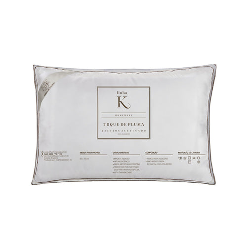 Travesseiro Kacyumara Toque de Plumas 50x90cm