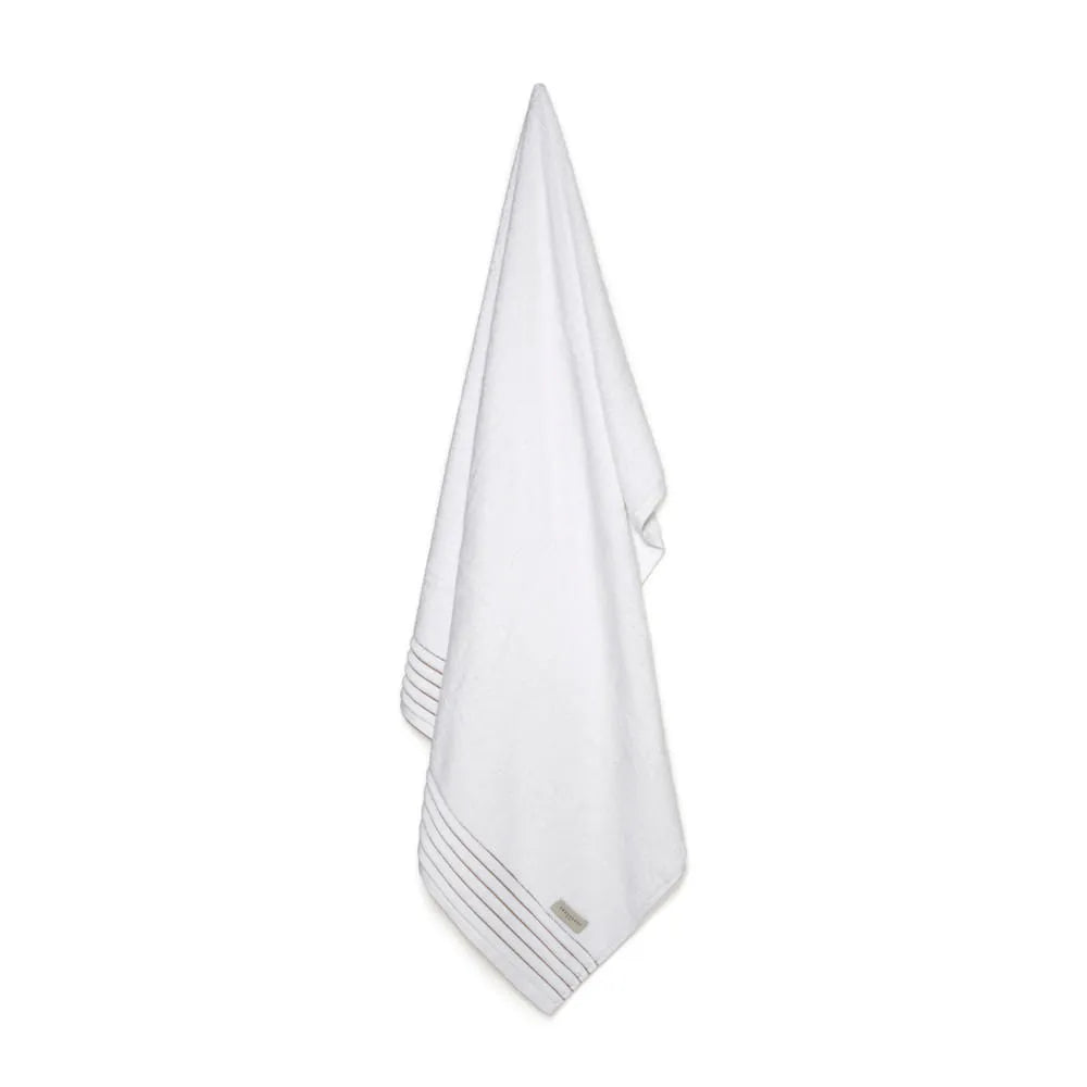 Toalha Banhão Trussardi Palladio Branco/Nocciola 86cm x 1,50m