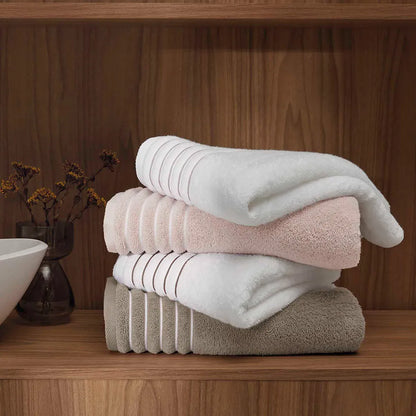 Toalha de Rosto Trussardi Palladio Branco/Nocciola 48cm x 80cm