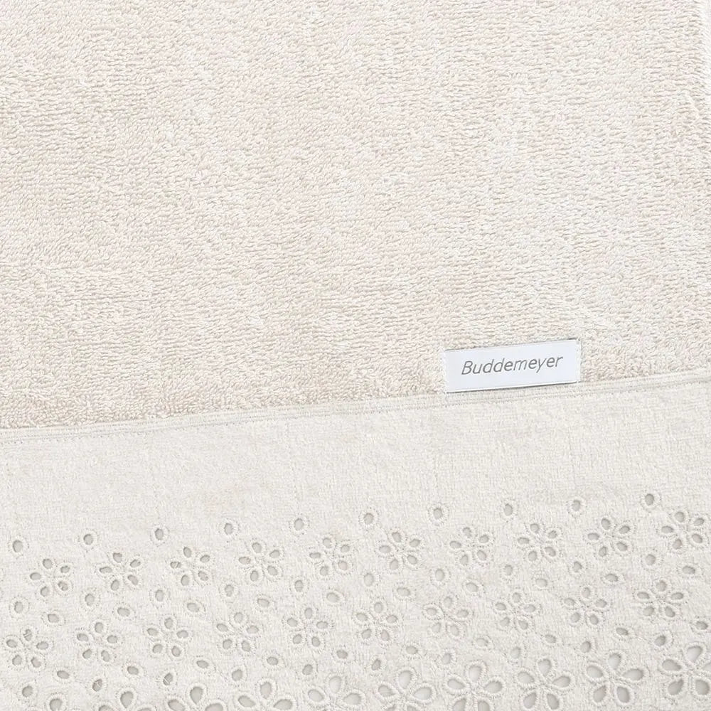 Toalha de Rosto Buddemeyer Crystal com Aplicação – Bege