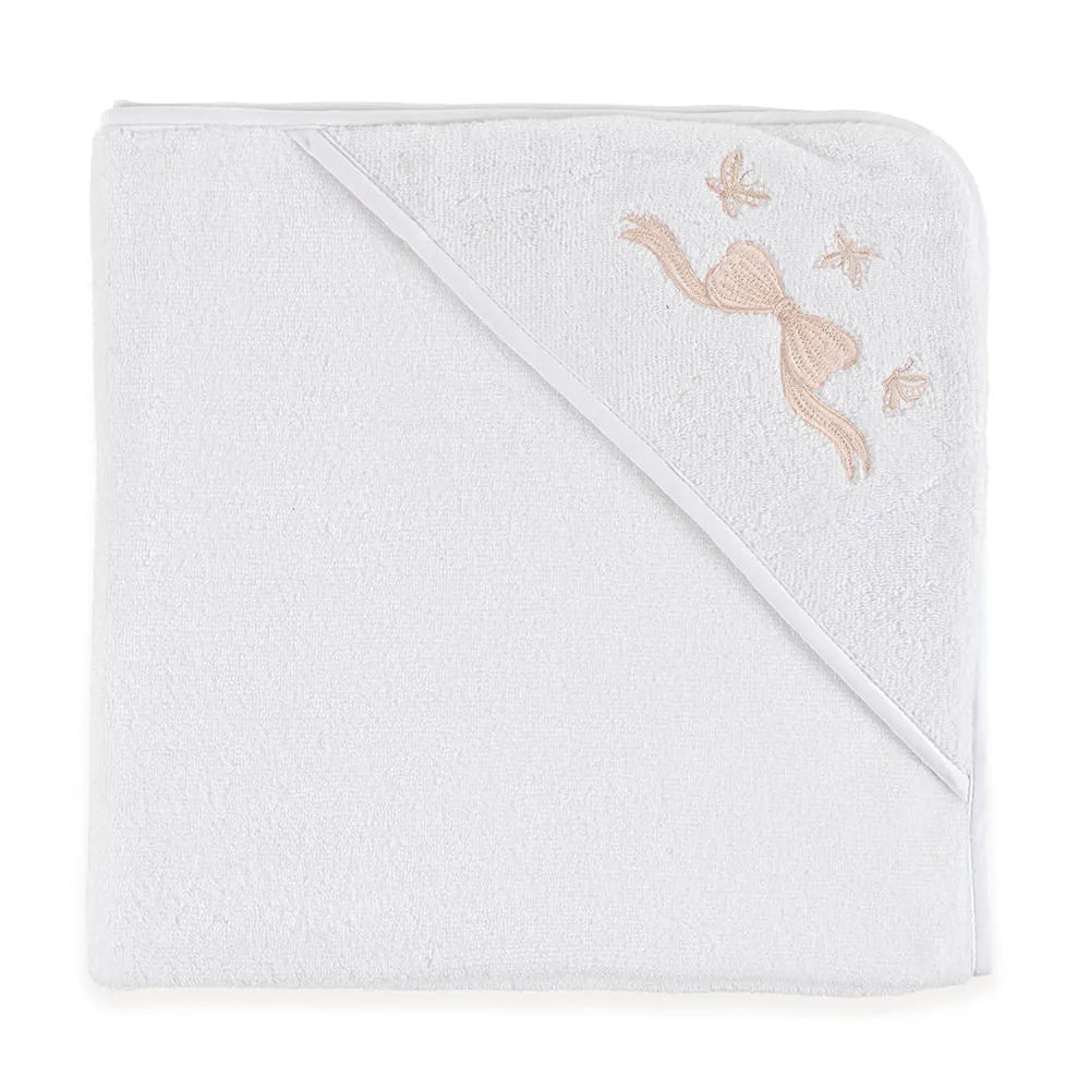 Toalha com Capuz Trussardi Felice Baby Branco – 80 x 80cm