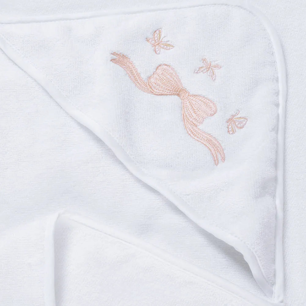 Toalha com Capuz Trussardi Felice Baby Branco – 80 x 80cm