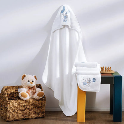 Toalha com Capuz Trussardi Incanto Baby Branco – 80 x 80cm