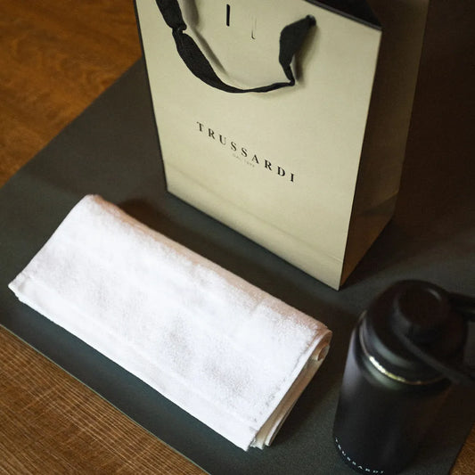 Toalha de Academia Trussardi Borgia Branco 100% Algodão 560g/m² 30cm x 120cm