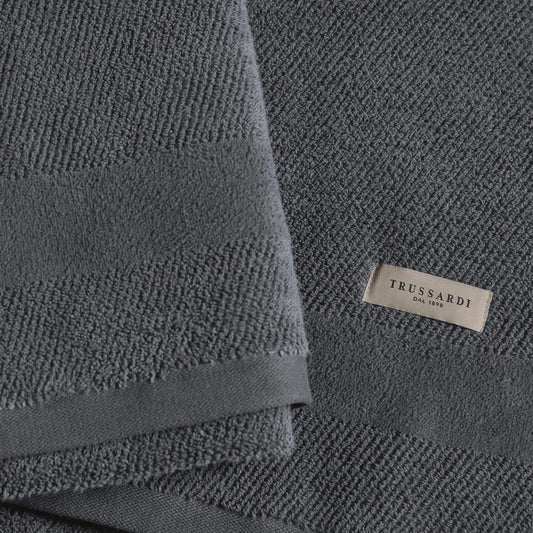 Toalha de Academia Trussardi Borgia Chumbo 100% Algodão 560g/m² 30cm x 1,20m