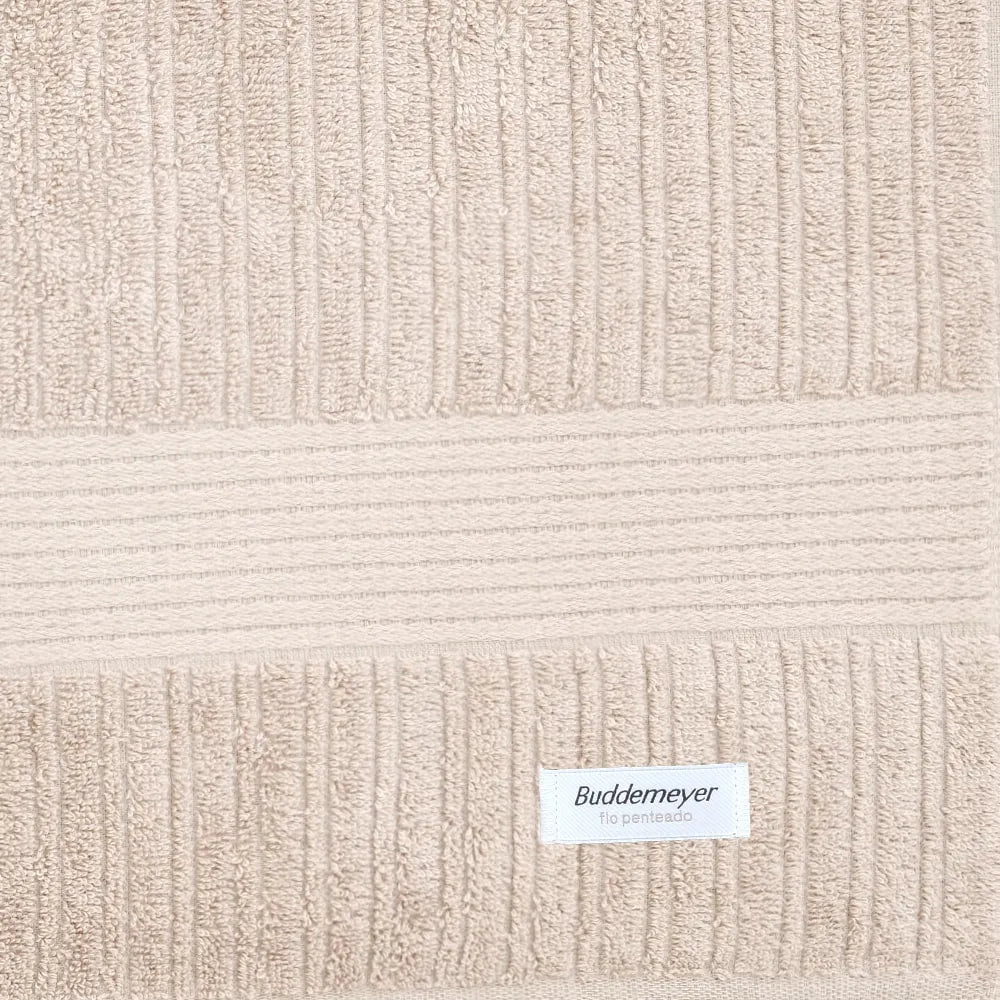 Toalha de Rosto Buddemeyer Fio Penteado Canelado – Taupe – 48cm x 85cm