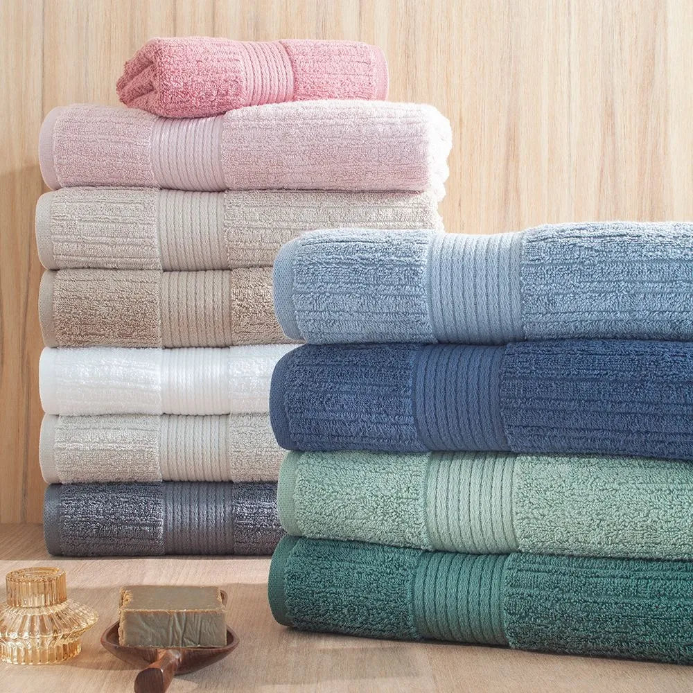 Toalha de Rosto Buddemeyer Fio Penteado Canelado – Branco – 48cm x 85cm