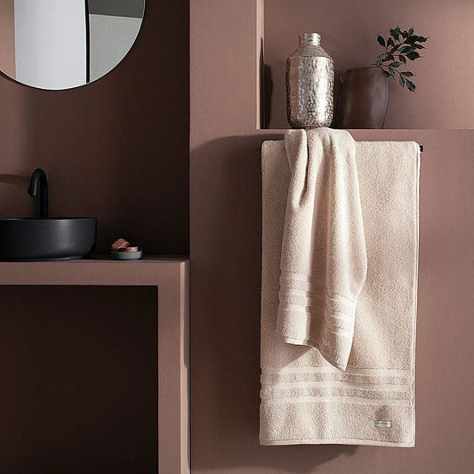 Toalha de Lavabo Buddemeyer Luxus Hotel New York Dual Air 100% Algodão Bege 30x50cm