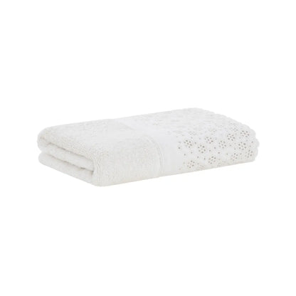 Toalha de Lavabo Buddemeyer Lovely com Aplicação (30cm x 50cm) – Branco