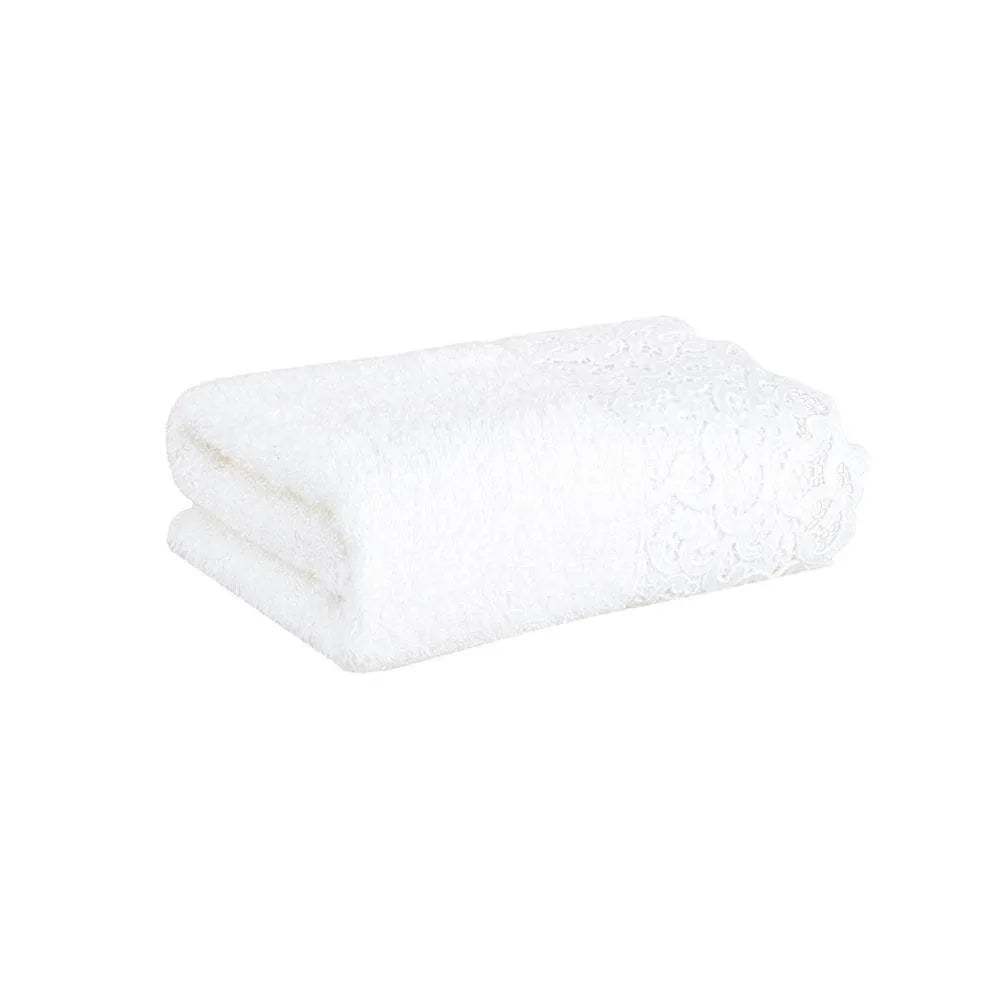 Toalha de Lavabo Buddemeyer Luxus Felpa Capri com Renda Branca 30x50cm