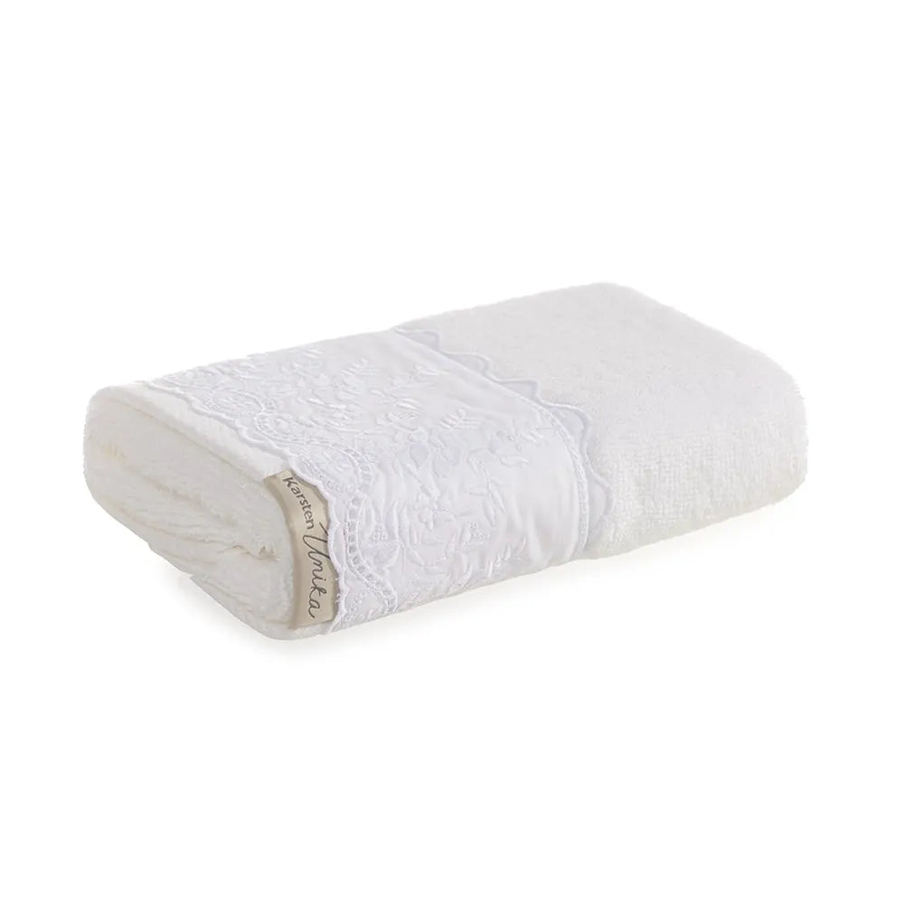 Toalha de Lavabo Karsten Antônia Branco 100% Algodão 500g/m² 30cm x 50cm