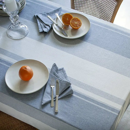 Toalha de Mesa Buddemeyer Lush Quadrada Azul Fio Tinto 2,20m x 2,20m