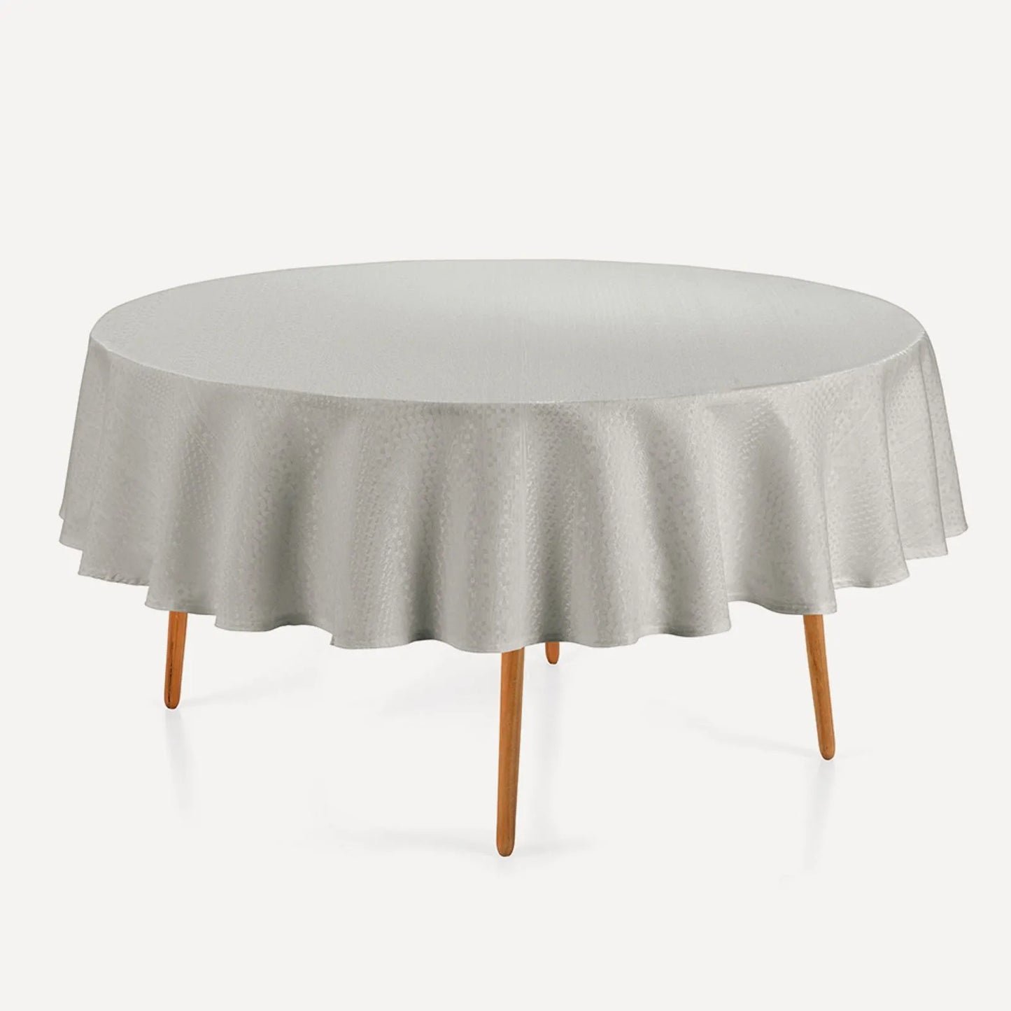 Toalha de Mesa Redonda 6 Lugares Karsten Sempre Limpa Artemis Cinza 1,78m
