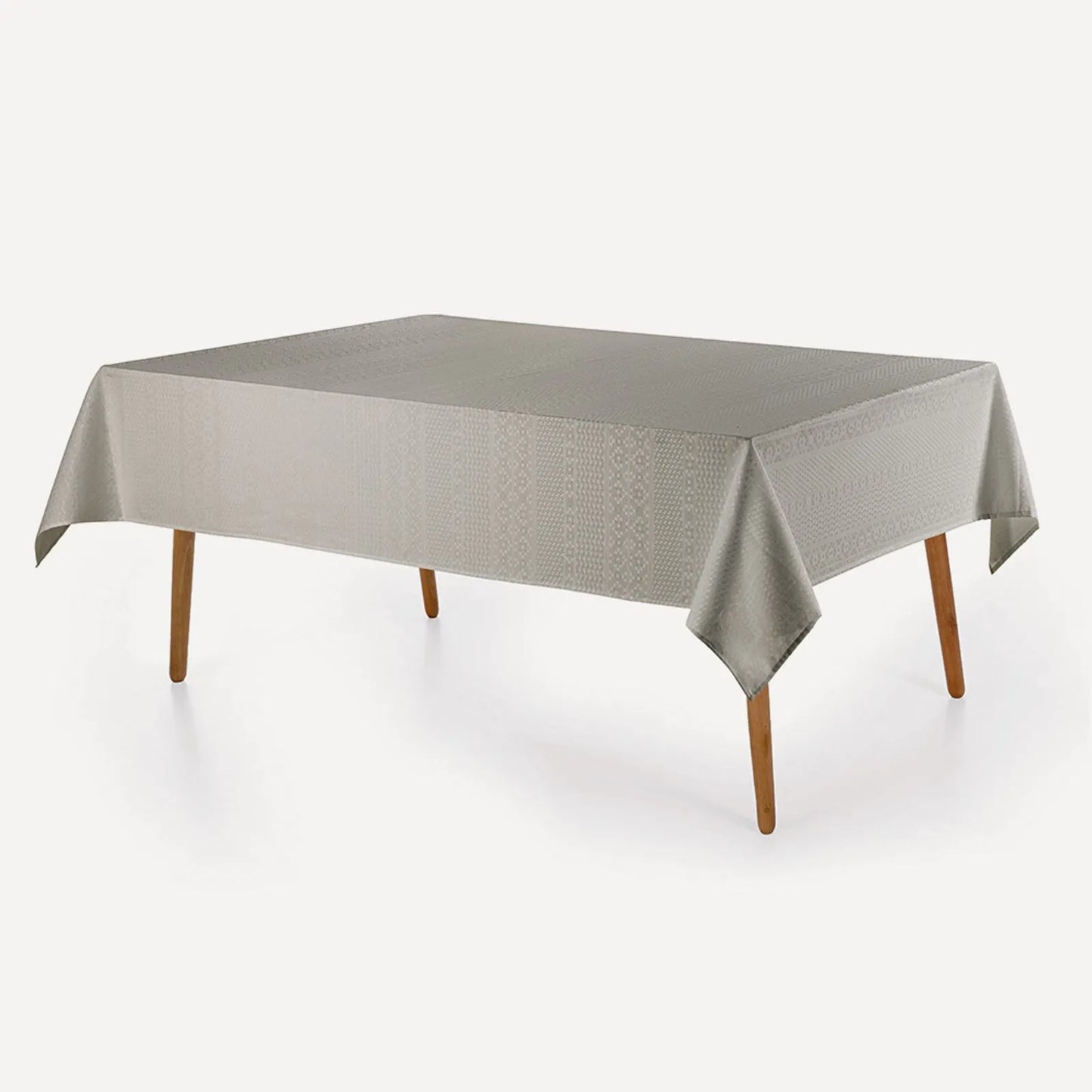 Toalha de Mesa Retangular 6 Lugares Karsten Sempre Limpa Artemis Cinza 1,60m x 2,20m