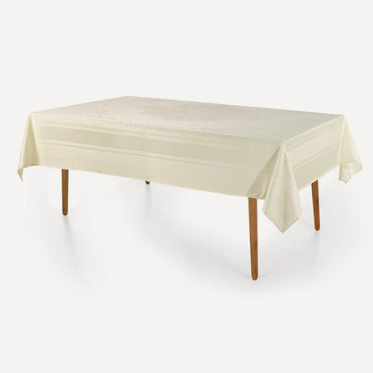Toalha de Mesa Retangular 8 Lugares Karsten Lesier Off-White 1,80m x 2,70m