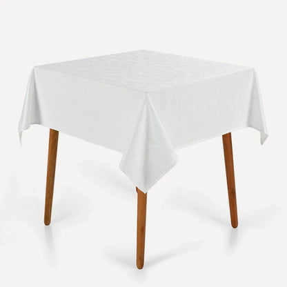 Toalha de Mesa Karsten Tilia Branco Quadrada – 1,40 x 1,40m
