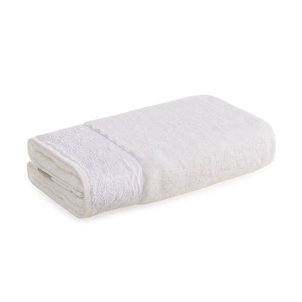 Toalha de Rosto Karsten Antônia Branco 100% Algodão 500g/m² 48cm x 80cm