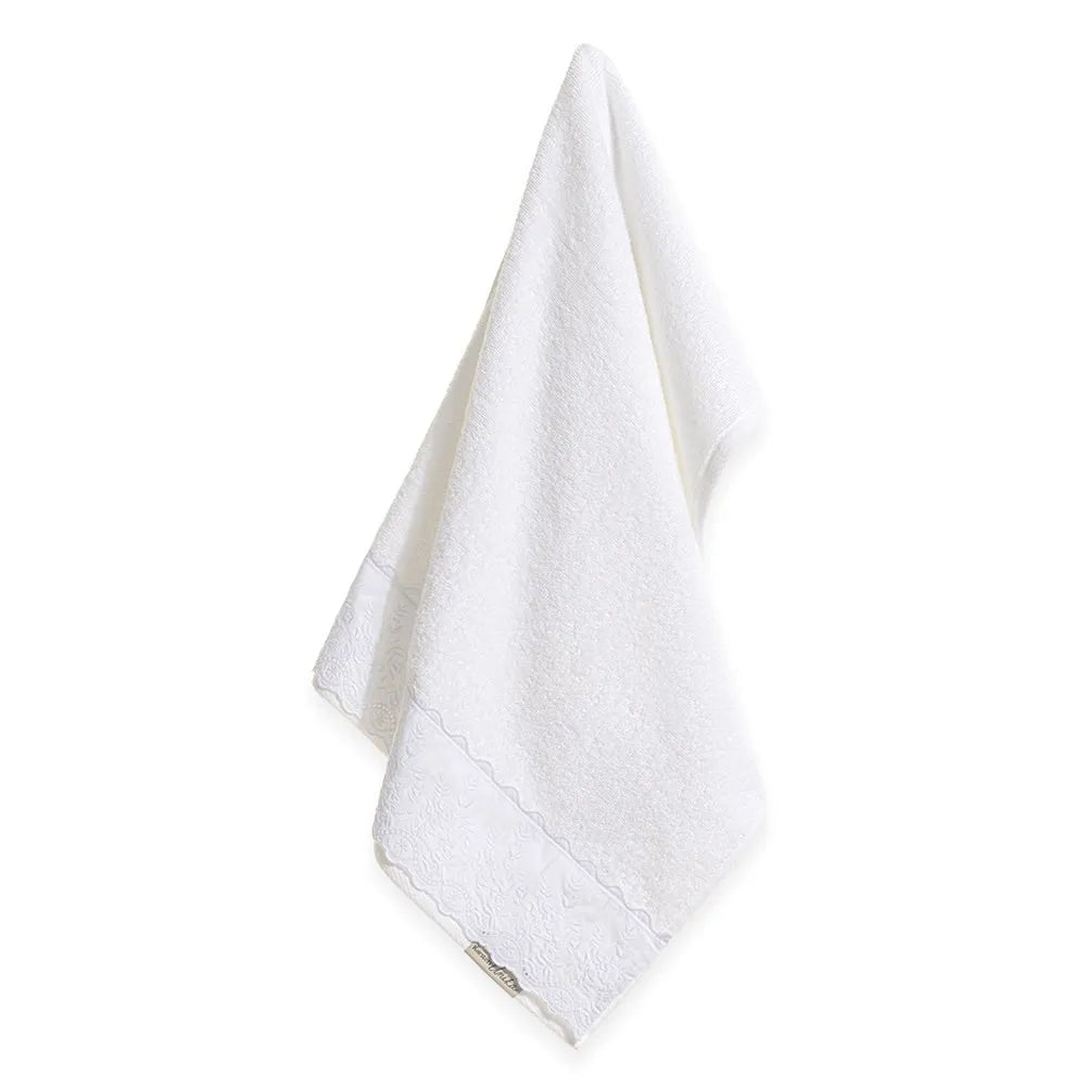 Toalha de Rosto Karsten Antônia Branco 100% Algodão 500g/m² 48cm x 80cm