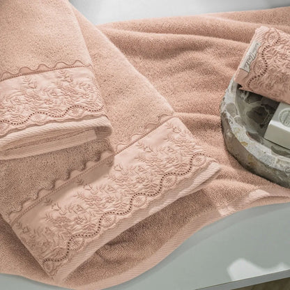 Toalha de Rosto Karsten Antônia Rosé 100% Algodão 500g/m² 48cm x 80cm