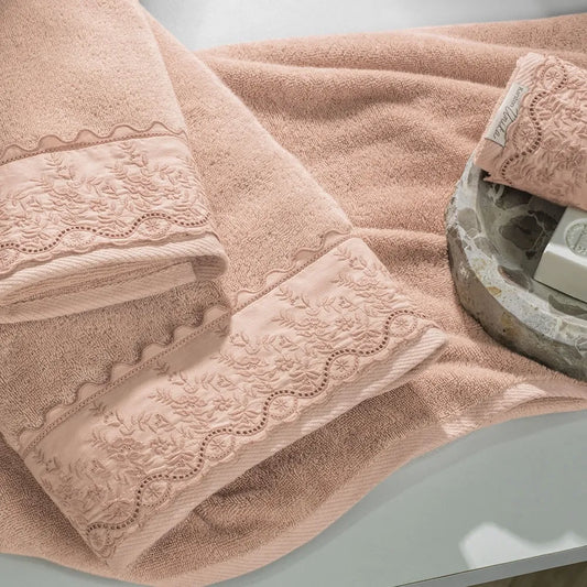 Toalha de Rosto Karsten Antônia Rosé 100% Algodão 500g/m² 48cm x 80cm